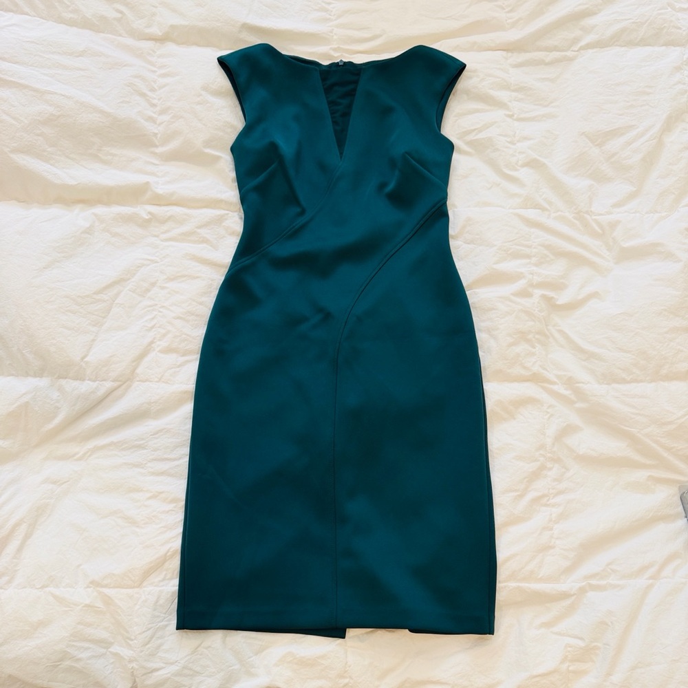 Vince Camuto Green Sleeveless Midi Sheath Dress/ Size 4/Like New - Picture 7 of 13